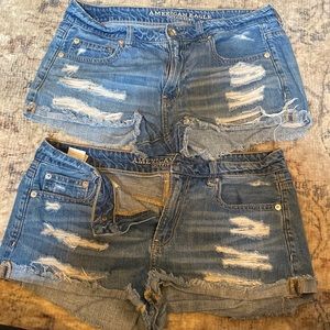 American Eagle Outfitters tomgirl shortie denim shorts